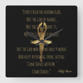 Ballerina Inspirational Dance Quote Ballet School Fyrkantig Klocka