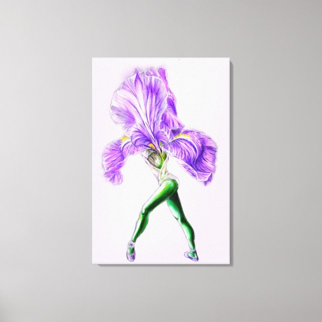 Ballerina Iris Blomma Balettdansare Canvastryck (Framsida)
