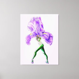Ballerina Iris Flower Ballet Dancer Kanvastryck