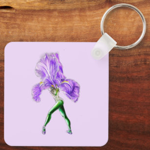 Ballerina Iris Flower Ballet Dancer Keychain Nyckelring