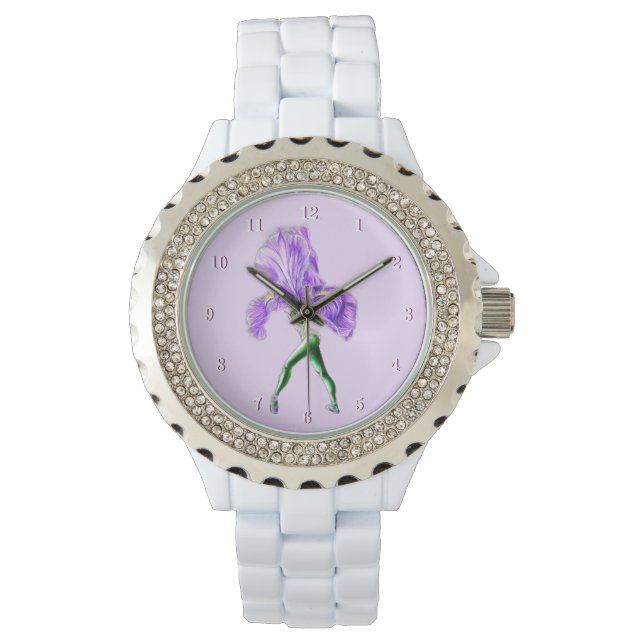 Ballerina Iris Flower Ballet Dancer Watch Armbandsur (Framsida)