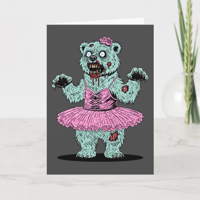 Ballerina isbjörn zombie kort (Framsida)