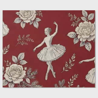 Ballerina jul toile-wrap - Klassisk röd Presentpapper