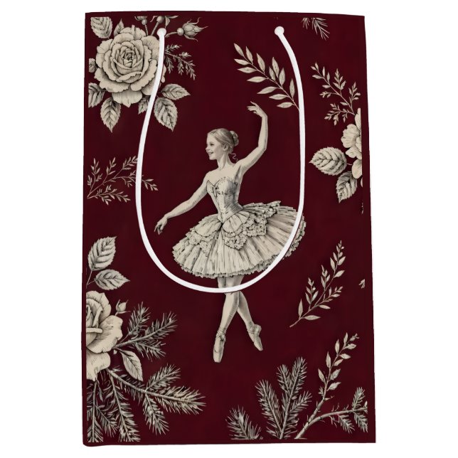 Ballerina jultryck - Burgunder (Framsidan)