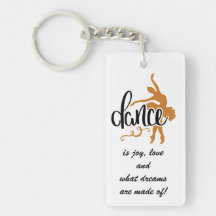 Ballerina Keychain med danscitat