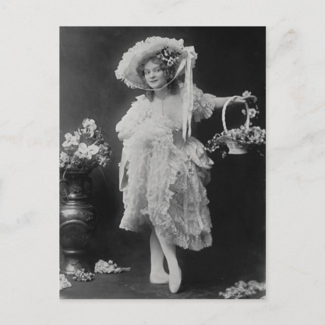 Ballerina klädd i lagrar och snöre vykort (Framsida)