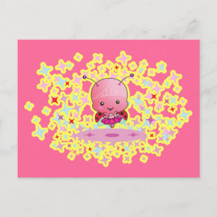 Ballerina Ladybug Postcard Vykort