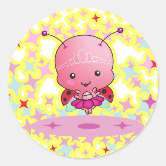 Ballerina Ladybug Sticker Runt Klistermärke