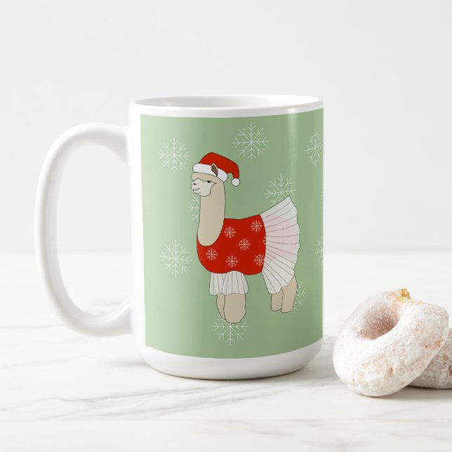 Ballerina Lama Julsnöflingor Kaffemugg (Med munk)