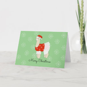 Ballerina Lama Snöflingor Jul Helgkort
