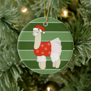 Ballerina Lama Snöflingor Julspecial Julgransprydnad Keramik