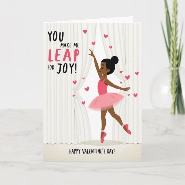Ballerina Leap Of Joy Valentines Card Kort (Framsida)