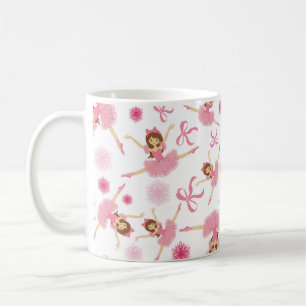 Ballerina Leaping på Rosa Kaffemugg