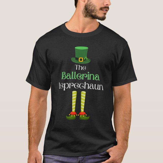 Ballerina Leprechaun Matching Family Group St. Pat T Shirt (Framsida)