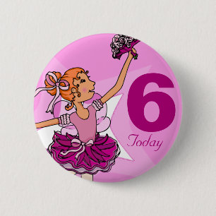 Ballerina lila rosa Ginger-flicka Knapp