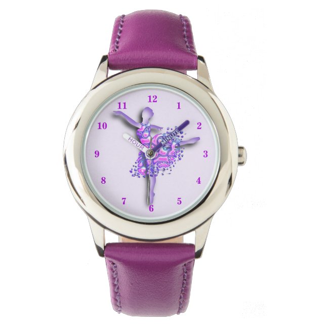 Ballerina Lila Watch Ballet Dancer Girl Armbandsur (Framsida)