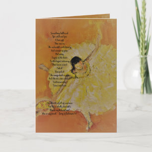Ballerina med inspirerande poesi kort