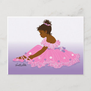 ballerina med namnteckning vykort