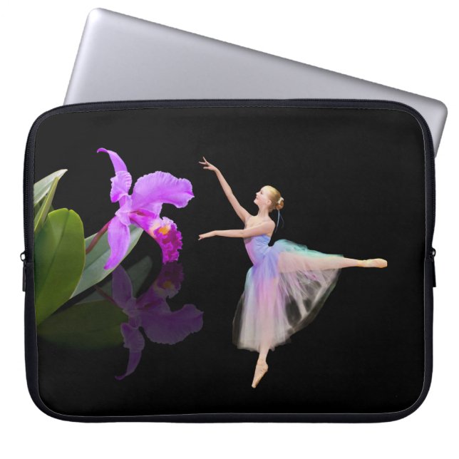 Ballerina med Orchidblomman Laptop Fodral (Framsidan)
