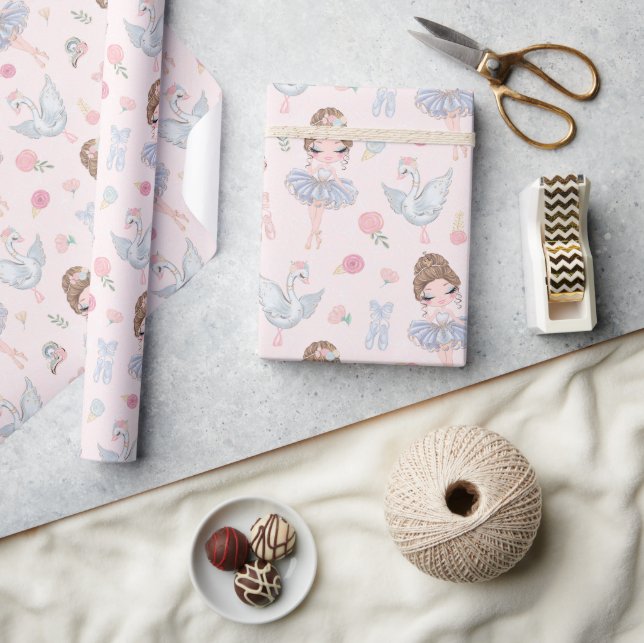 Ballerina Med Svanar  Presentpapper (Hantverk)