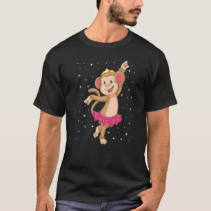 Ballerina Monkey Ballet Dancer Kids Girls Ballerin T Shirt