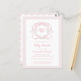 Ballerina Monogram GrandMillennium Baby Shower Vykort