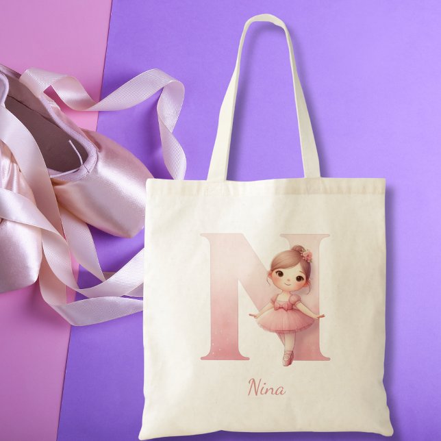 Ballerina Monogram Tote Bag Tygkasse (Skapare uppladdad)