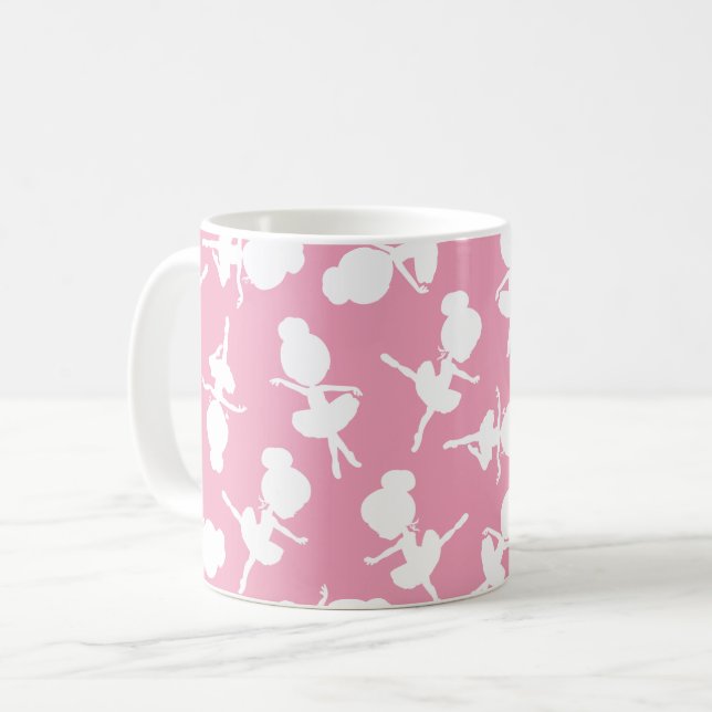 Ballerina Mönster, Ballet Girls, Ballet Dance Kaffemugg (Framsida vänster)