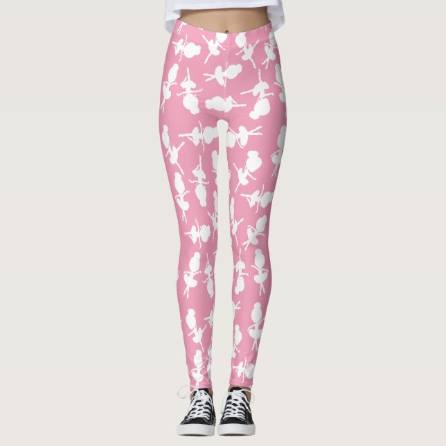 Ballerina Mönster, Ballet Girls, Ballet Dance Leggings (Framsida)