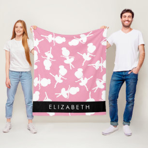 Ballerina Mönster, Ballet Girls, Dance, ditt namn Fleecefilt