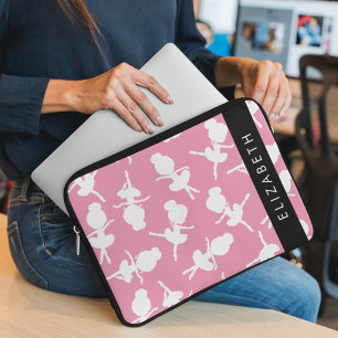 Ballerina Mönster, Ballet Girls, Dance, ditt namn Laptop Fodral