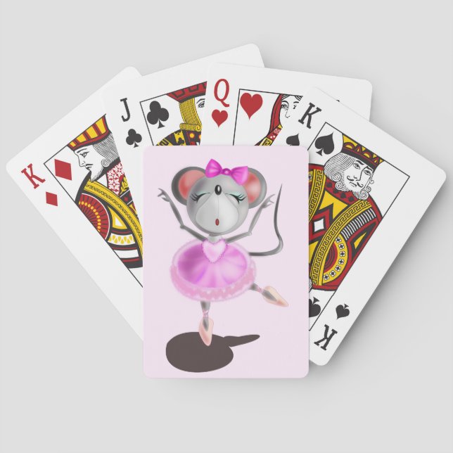 Ballerina Mouse Ballet Dancer Funny Spelkort (Baksidan)