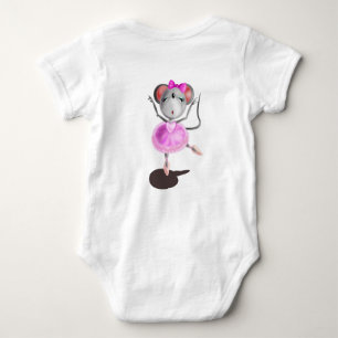 Ballerina Mouse Funny Baby Bodydräkt Ballet Dancer T Shirt