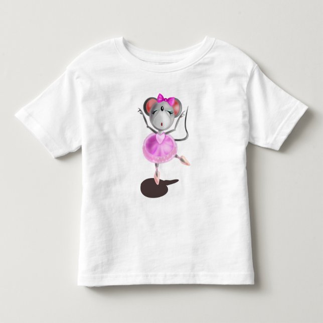 Ballerina Mouse Funny Baby T-Shirt Ballet Dancer (Framsida)