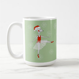 Ballerina Mouse Jul Snöflingor Coffee Mugg