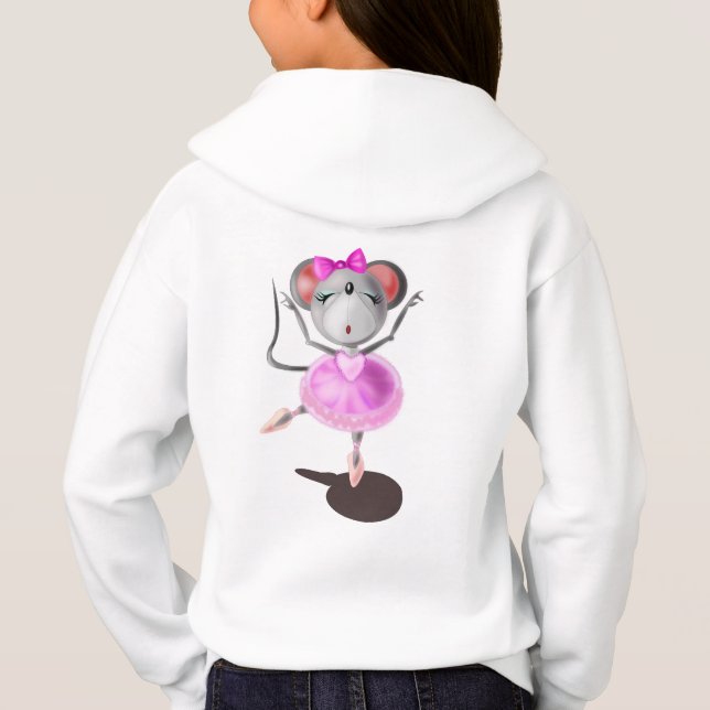Ballerina Mouse Kids' Hoodie T Shirt (Baksida)