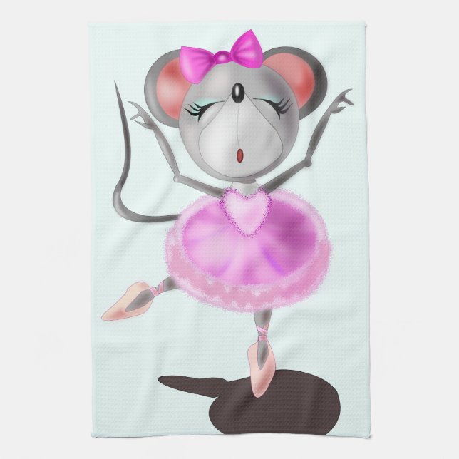 Ballerina Mouse Kitchen Towel Ballet Dancer - Roli Kökshandduk (Vertikal)