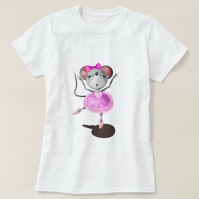 Ballerina Mouse T-Shirt Lycklig Ballet Dancer (Design framsida)