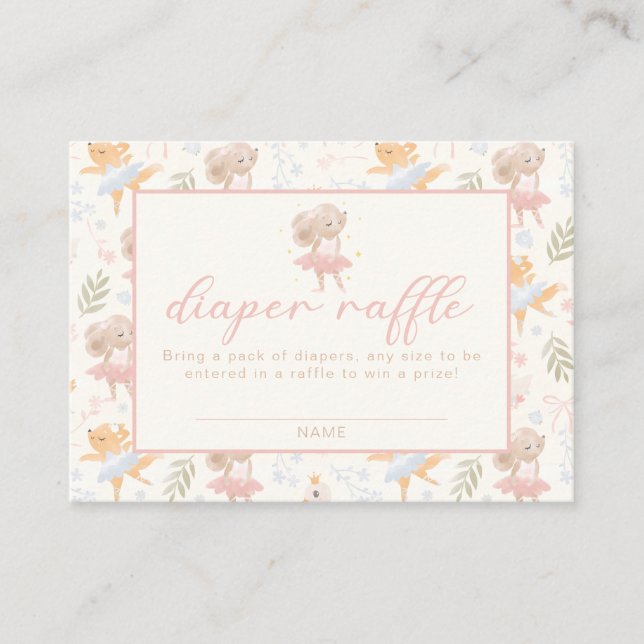 Ballerina Mouse Tutu Exceptionellt dykregn Tilläggskort (Framsida)