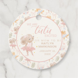 Ballerina Mouse Tutu Excted Baby Shower Gåvor Etiketter