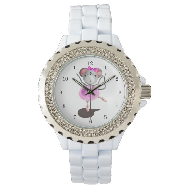 Ballerina Mouse Watch Roligt Painting Armbandsur (Framsida)