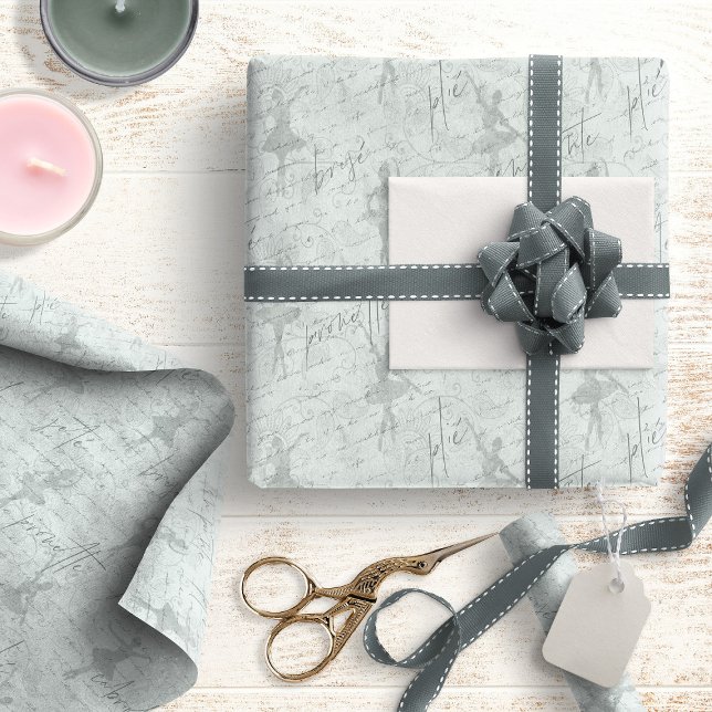 Ballerina Moves Mönster Mint ID738 Presentpapper (Skapare uppladdad)