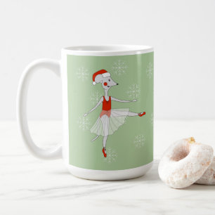 Ballerina Mus Jul Snöflingor Kaffe Mugg
