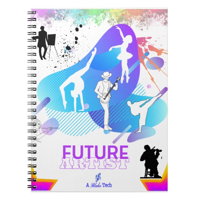 Ballerina Musician Martial Artist Spiral Notebook Anteckningsbok (Framsidan)