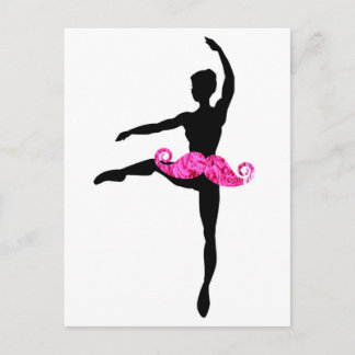 Ballerina Mustache Vykort