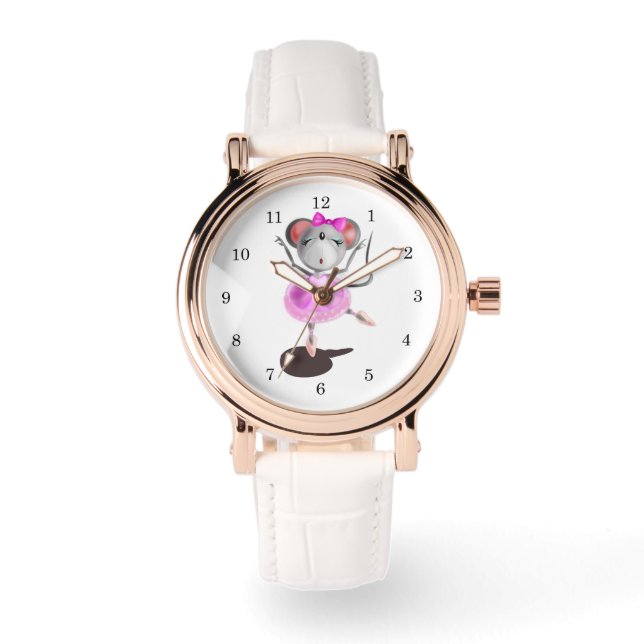 Ballerina Musurklocka Rolig Målning Armbandsur (Framsida)