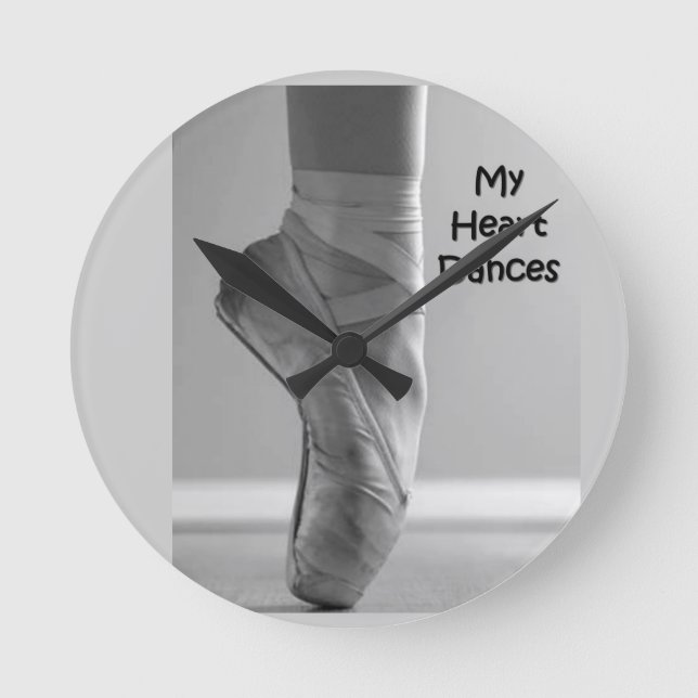 BALLERINA MY HEART DANCES WALL CLOCK RUND KLOCKA (Framsida)