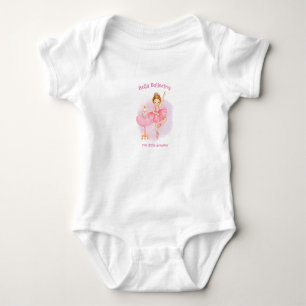 Ballerina, nalle och rosa blommor baby bodysu t shirt
