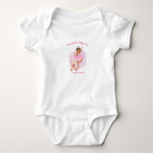 Ballerina, nalle och rosa blommor baby bodysu