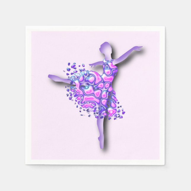 Ballerina Napkins Ballet Dancer Woman Pappersservett (Framsidan)